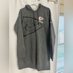 Women's Nike Heather Charcoal Kansas City Chiefs Oversized Fleece Hoodie Dress